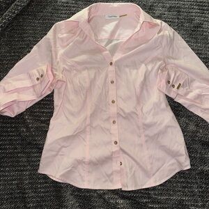 Calvin Klein Light Pink Shirt with Gold Accents